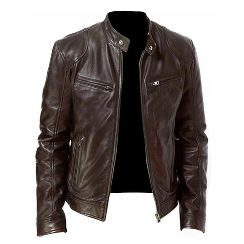 2024 Motorcycle Leather Jackets Man Casual Fashion Motorcycle Coat