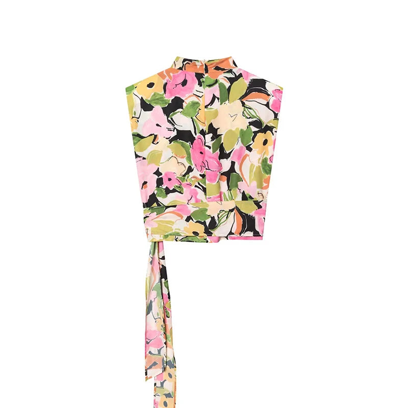 Women's Summer New Tops Vest 2026 Chic Retro Print Elegant Travel