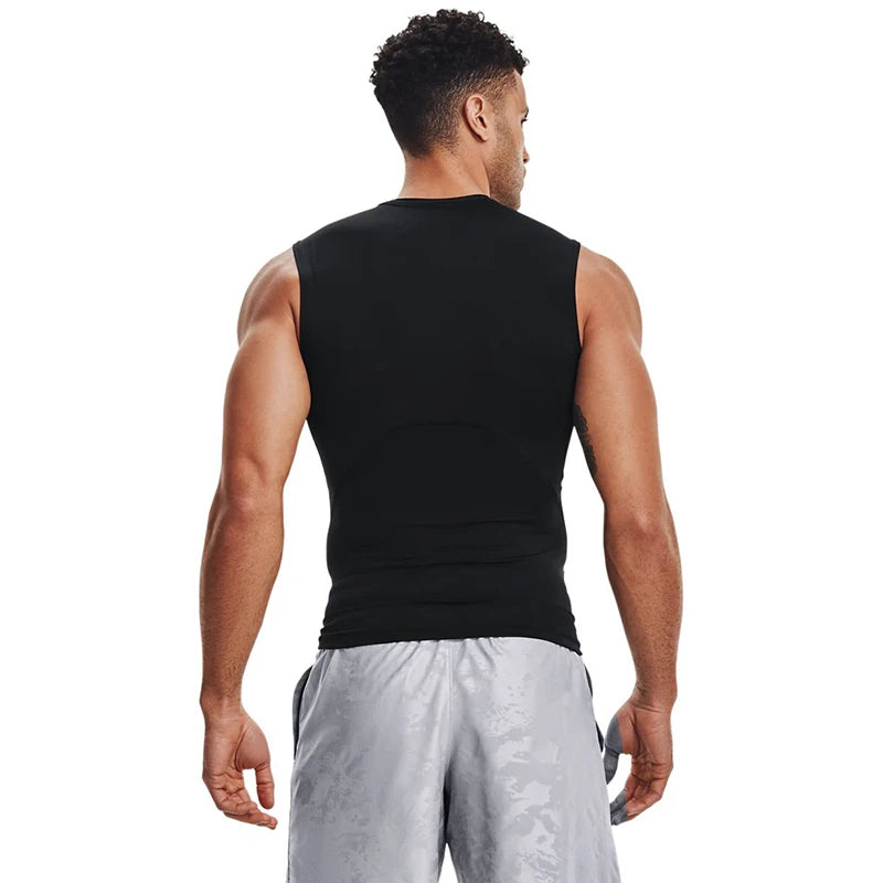 Compression Tank Top Men Gym Shirt Sleeveless Quick Dry Solid