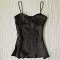 French Vintage Polka Dot Camisole Vest Women Summer Folds Sleeveless