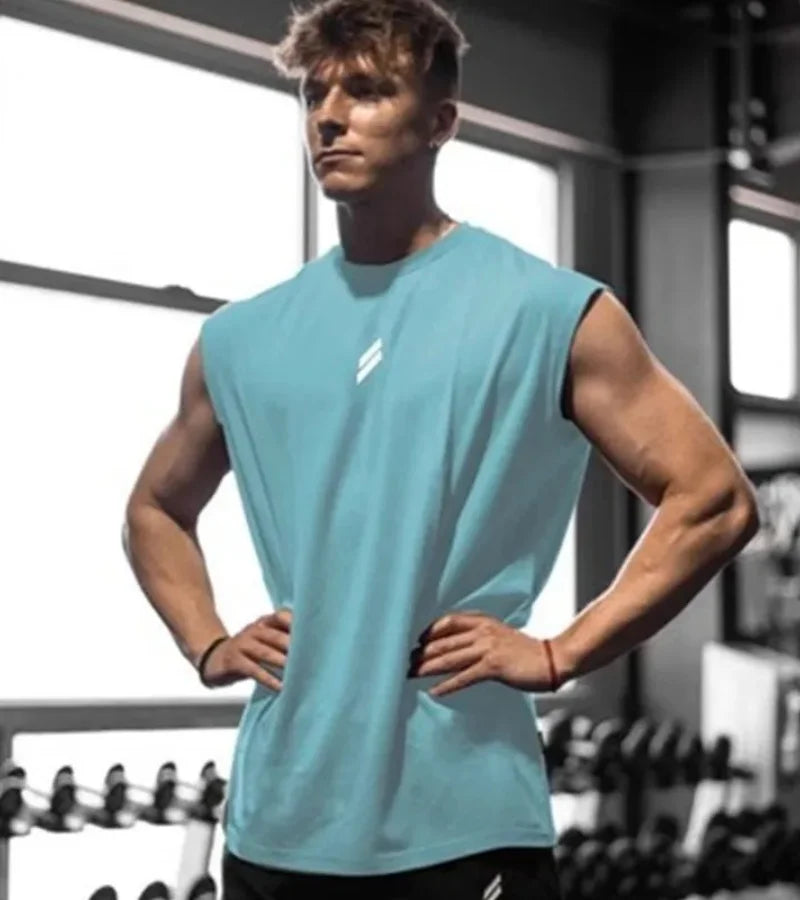 Summer Fitness Sports Tank Top Men's Breathable Loose Fit Training