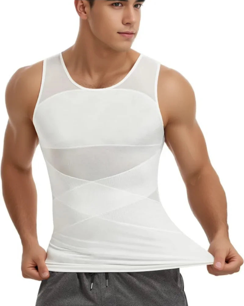 Men Compression Shirts for Men Shapewear Chest Abdomen Control Body