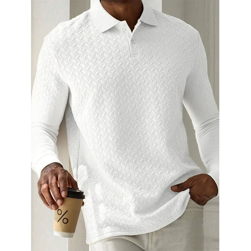Men Long Sleeve Polo Shirt High Quality Male Clothing Office Polos