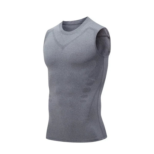 Men's Slimming Vest Ionic Compression Shirt Ice-Silk Cooling Body