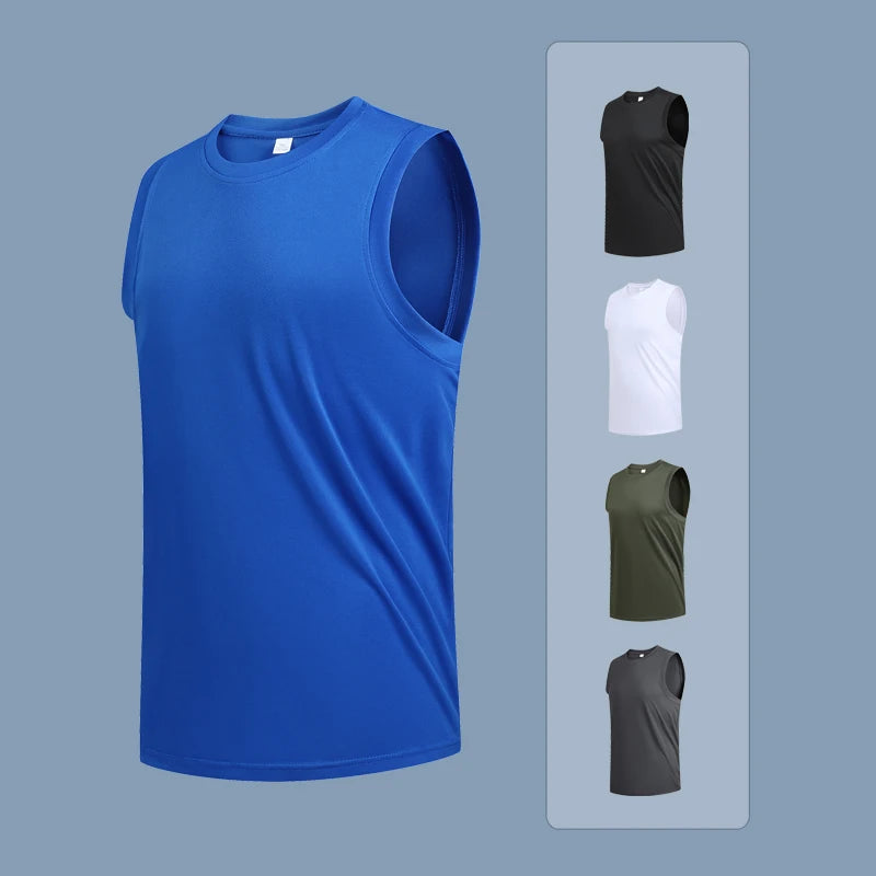 Men's New Large Size Breathable Ice Silk Quick Dry Sleeveless Vest