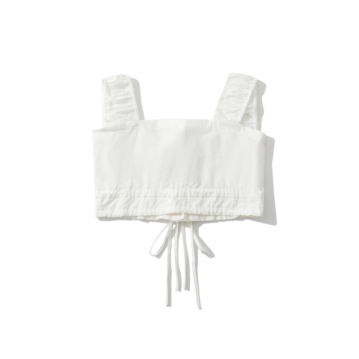 Sexy White Lacing Up Bow Open Buttons Tank Top Camisole + Women