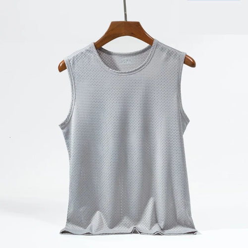 1 PC Men's Ice Silk Mesh Tank Tops Gym Stringer Transparent