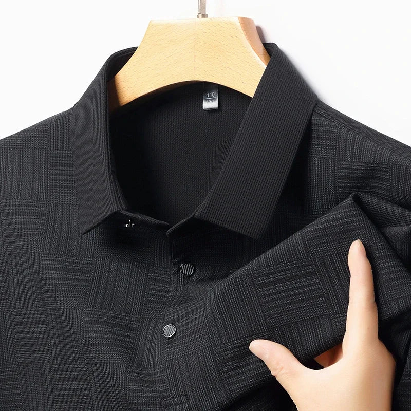 2024 Men's New Printed Business Casual Short sleeved POLO Shirt