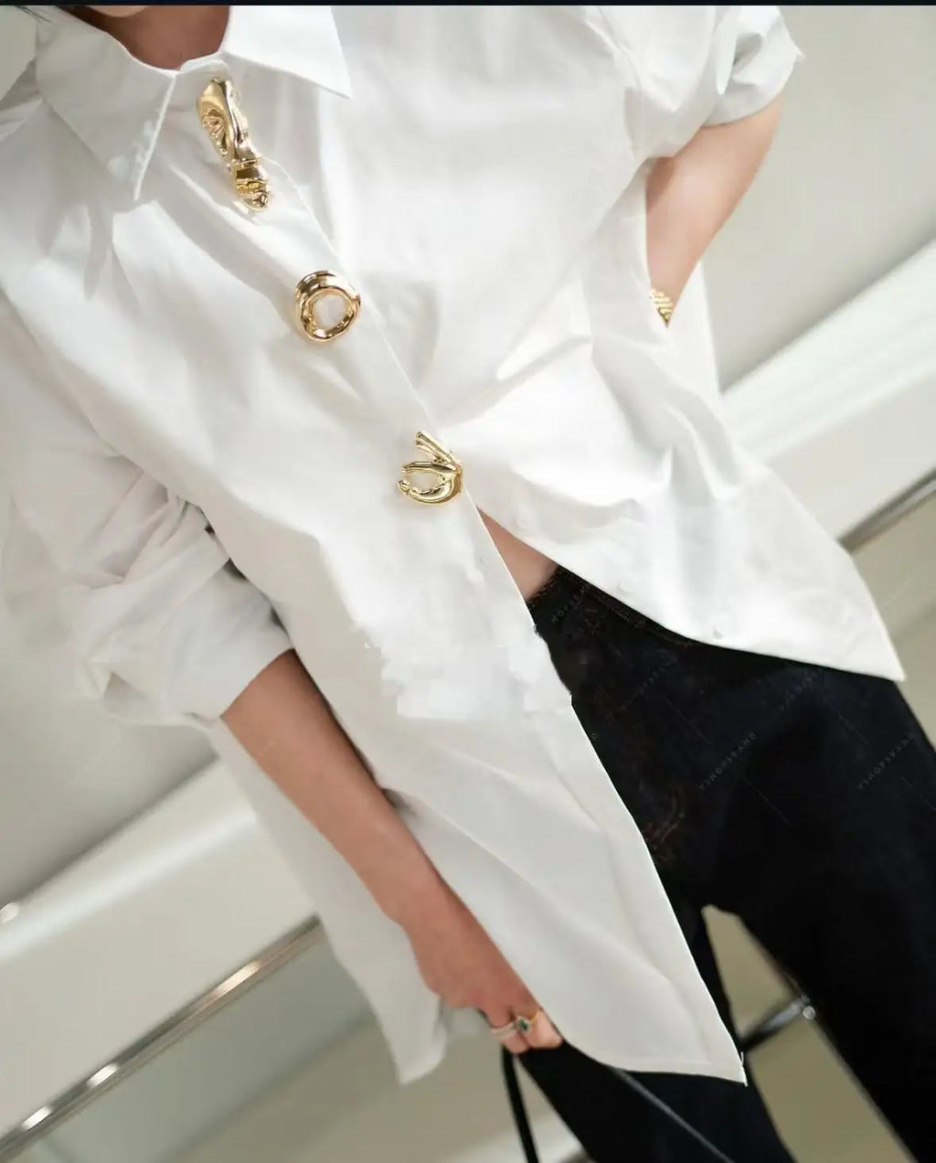 New Autumn 2025 Cotton Long Sleeve Solid Color Blouses Shirts for