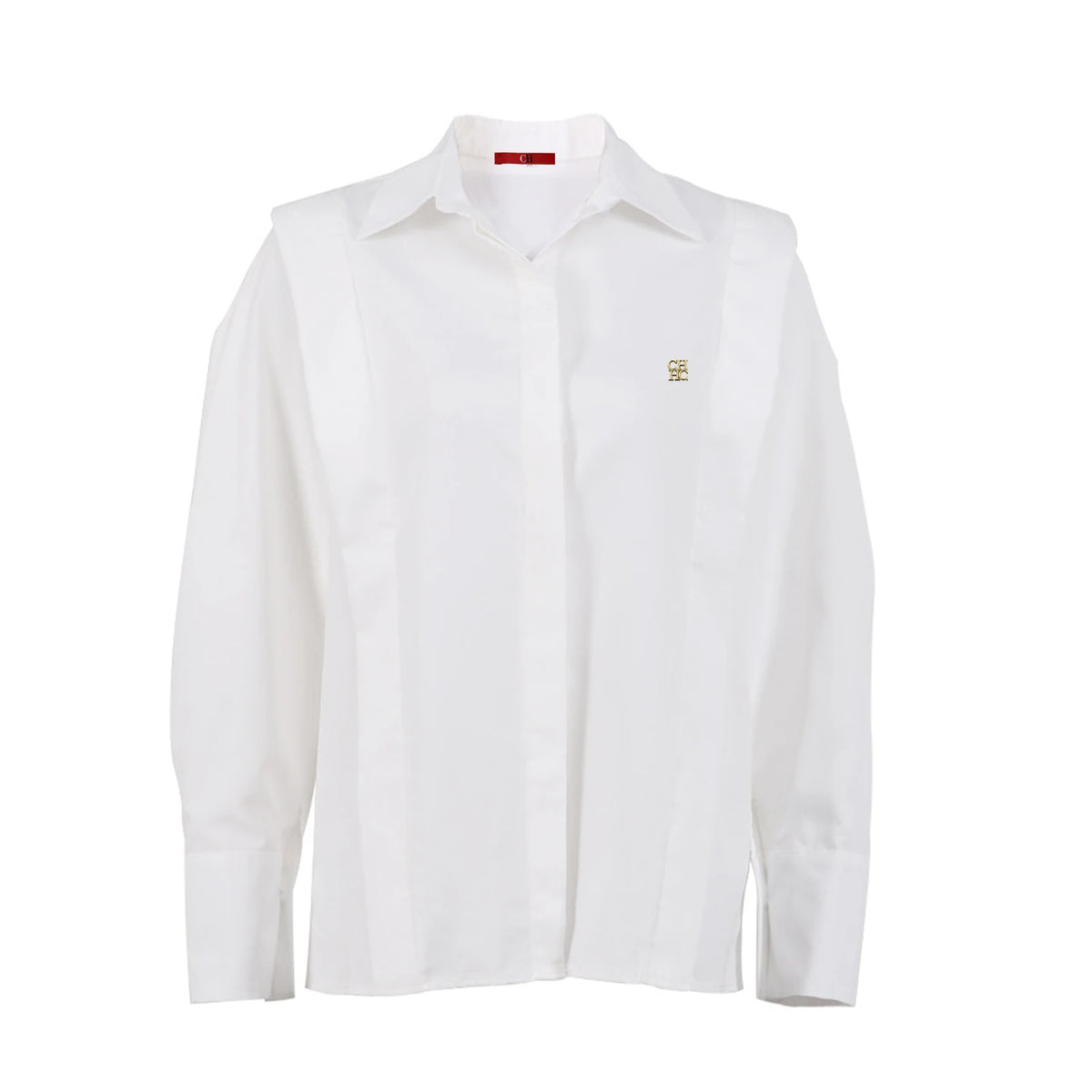 CH Womens CH Logo Embroidered Shirt Long Sleeve Structured Shoulder
