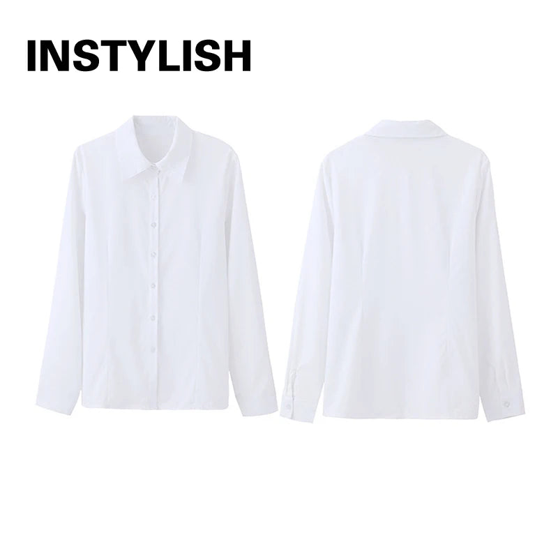 Women Elegant Solid Button Shirt Chiffon Blouse Spring Summer Casual