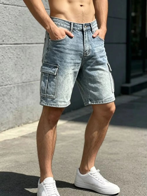 Men Workwear Jeans Denim Pants Clothing Trousers Shorts Men's Casual