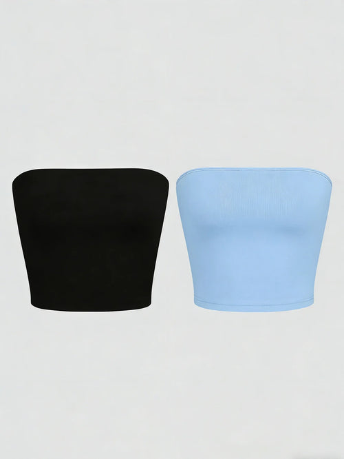 Two Women's Strapless Blouses, Sleeveless Backless Halter-Neck Summer