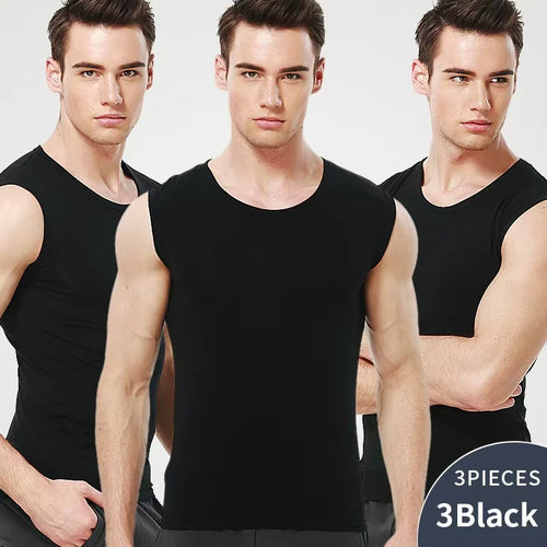 1/3 Piece Men's Wide-shouldered Cotton Vest Youth Sports Fitness