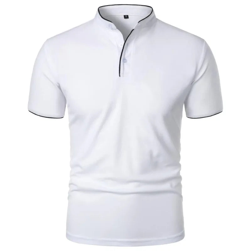 New Men's Short Sleeve Collar Polo Shirts Summer Solid Color Casual