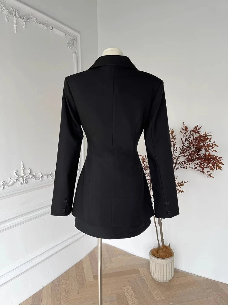 Korean Style Elegant Women 3 Piece Set Slim Blazer Coat + Design