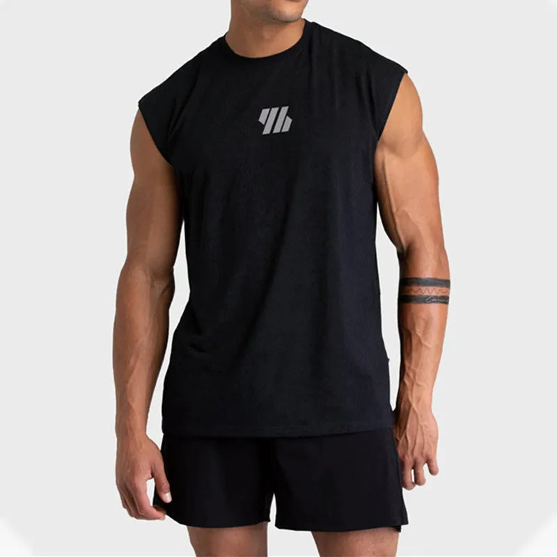 2025 Summer new Gym Vest Men broad shoulder Sleeveless Sports Tank Top