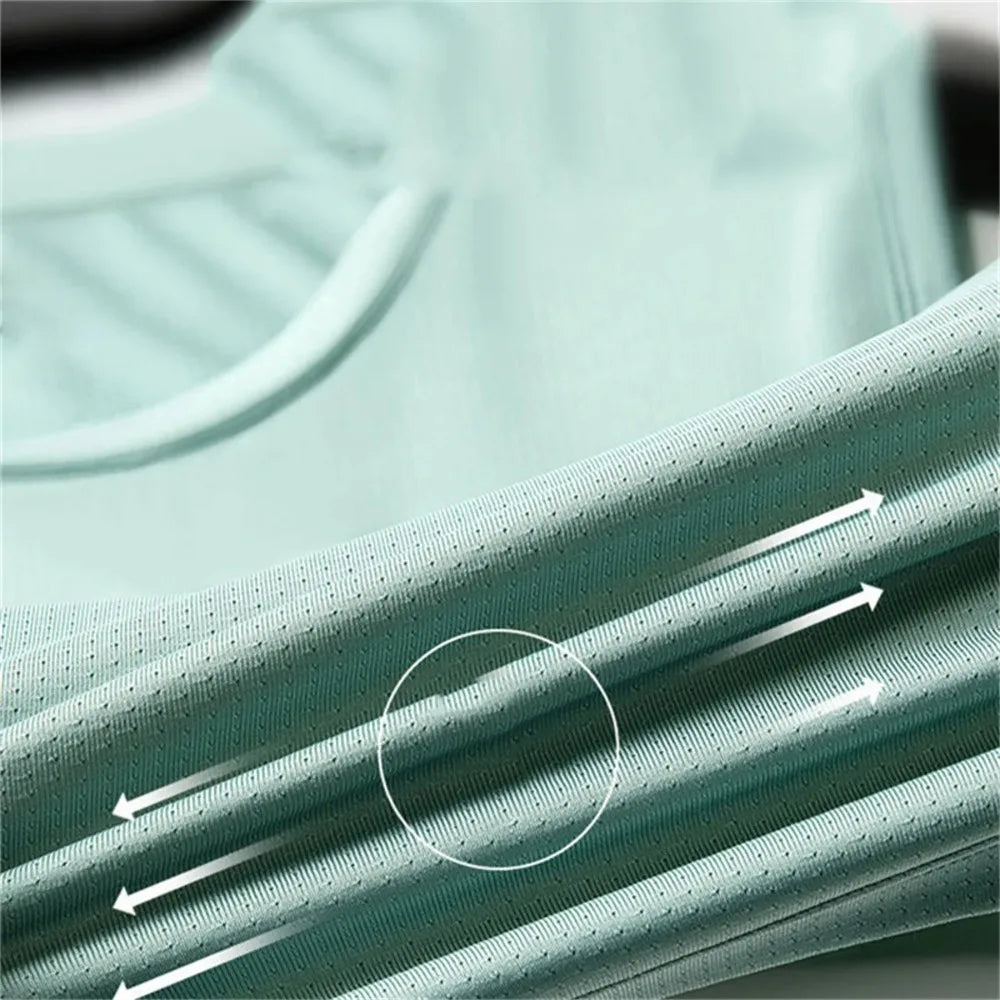 2026 Men's Ice Silk Mesh Tank Tops Gym Stringer Transparent