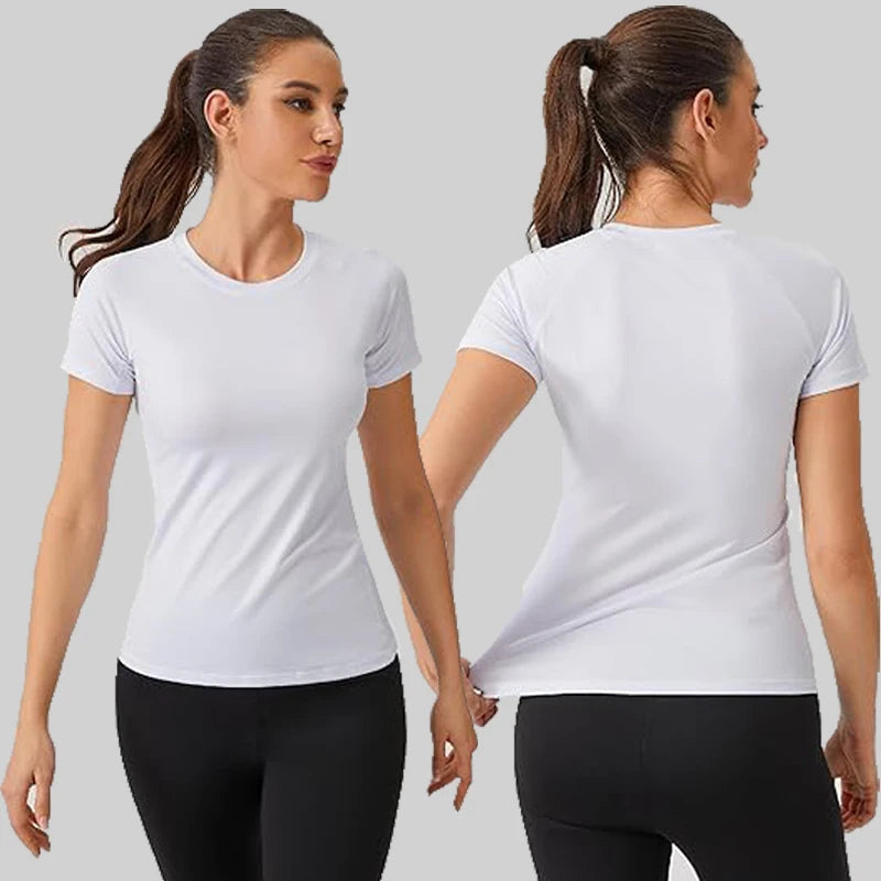 Women's Compression Shirt Short Sleeve Athletic Yoga Running T-Shirt