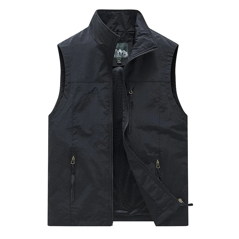 FGKKS Spring New Men Waistcoat Outdoor Leisure Solid Color Vest Young