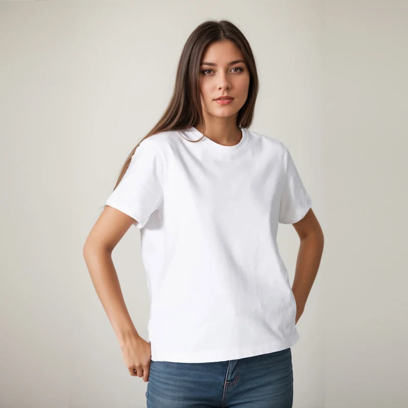 Cotton Short Sleeve Tops 220 Grams Heavy T-shirt Y2k Casual