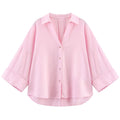 HXAO Women's Shirt Oversized Blouse Summer Shirt & Blouse Yellow Pink