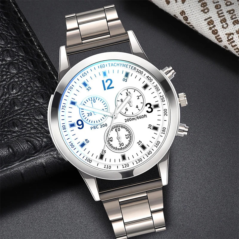 1/2PCS Men Business Watches Fashion Men's Steel Band Quartz Watch with