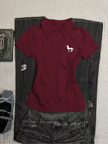 Women's slim-fit Y2K sweet spicy V-neck T-shirt, stylish slightly