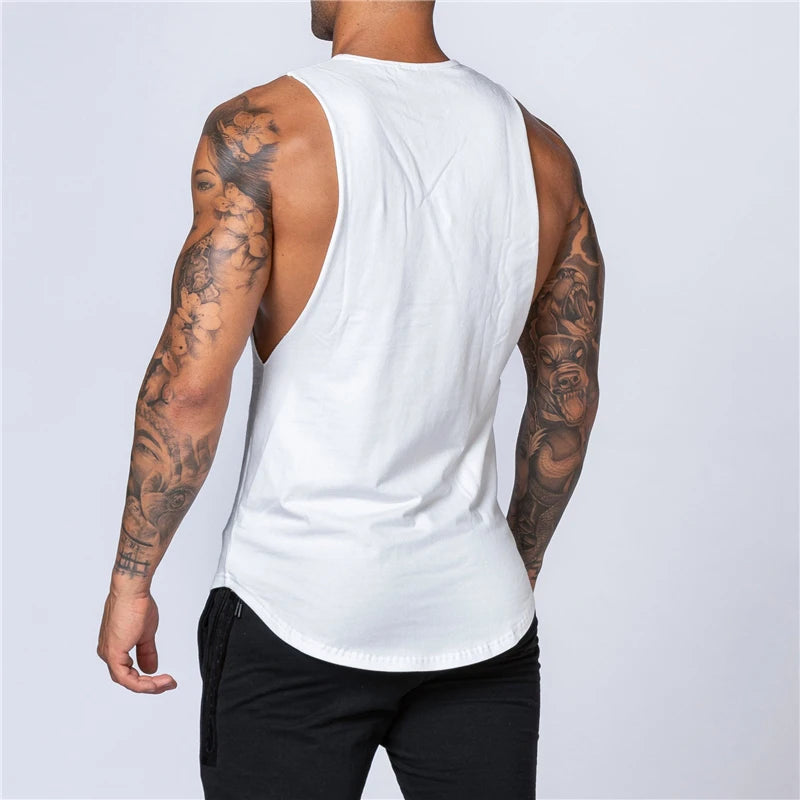 Men's Gym Clothing Summer Fitness Cotton Tank Top Men Jogging