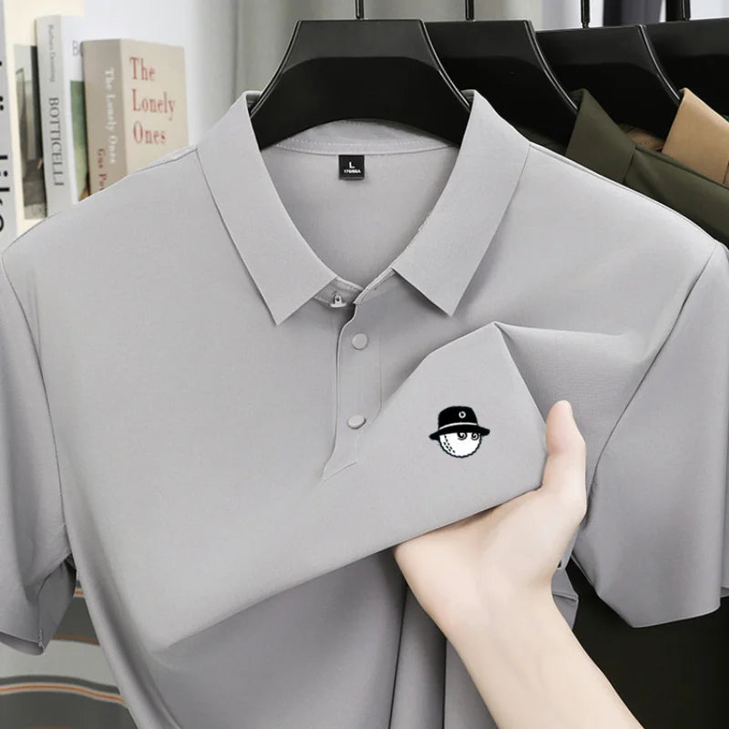 Summer Ice Silk Short Sleeve Men's Golf Brand new Polo Shirt Fashion