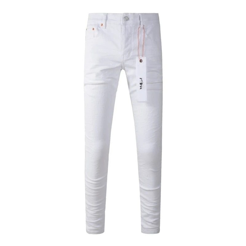 Spring New Men's White Skinny Jeans High Quality Slim Fit Trousers