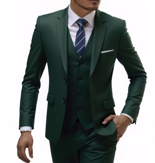13 Color Basic Style Men's Casual Solid Color 3 Pieces Suits / Male