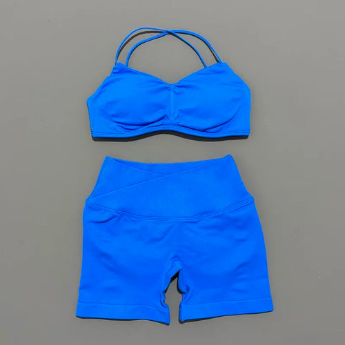 2 Piece Vision Gym Set Women Yoga Crop Top High Waist Scrunch Seamless