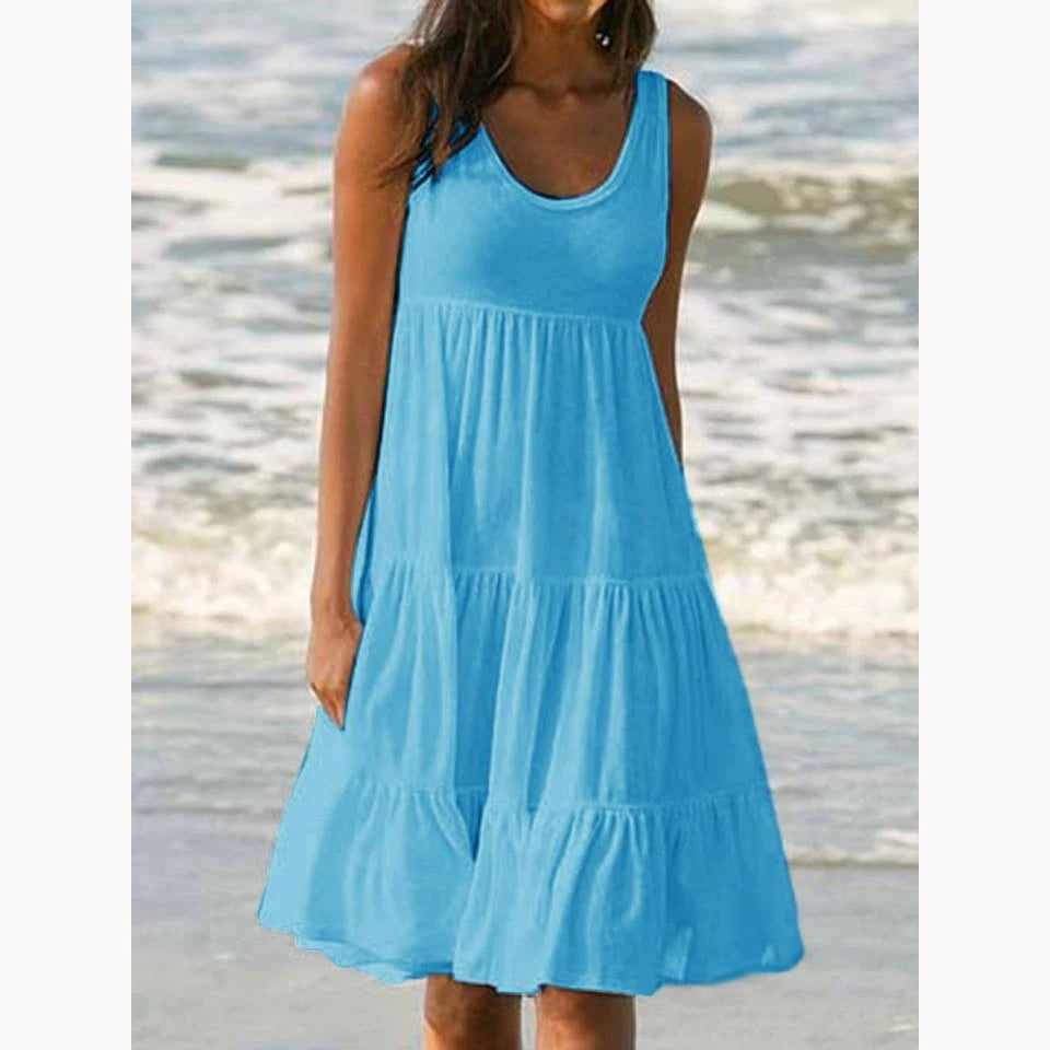 Sexy Suspender Dress Women's Fashon Chic Solid Bodycon Sleeveless