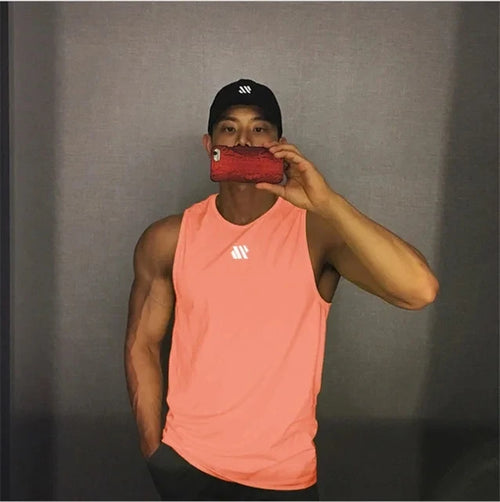 2024 Mens fitness gyms Tank top men Fitness sleeveless shirt Male mesh