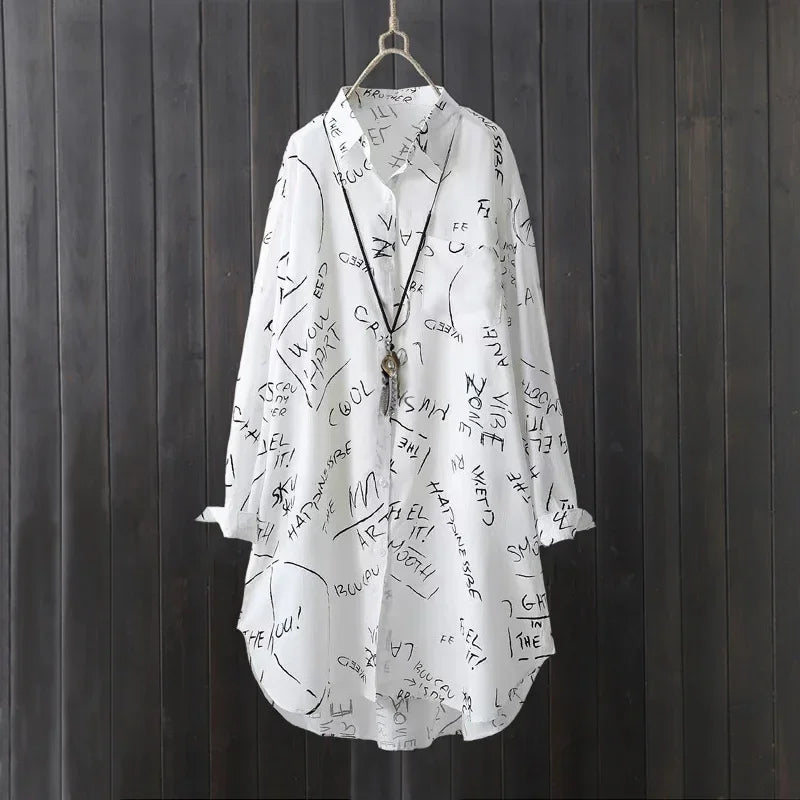 Ladies Summer Sun Shirt Long Sleeve Loose Fit Button Up Blouse