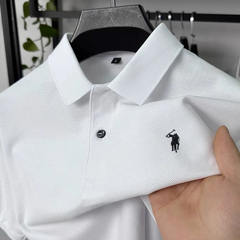 100% pure cotton T-shirt, summer new men's short sleeved business