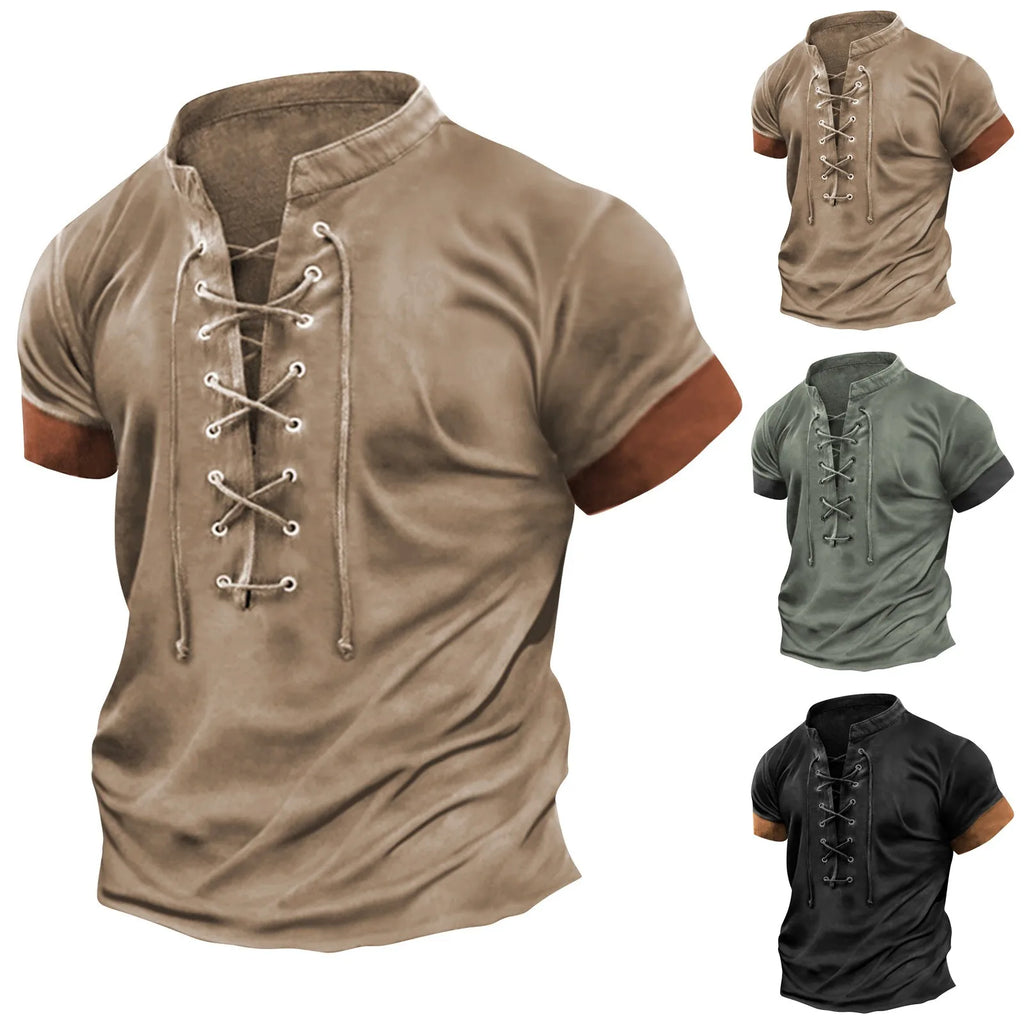 Men'S Casual Henley Shirt Fashion Raglan T Shirt Plain Slim Pleated