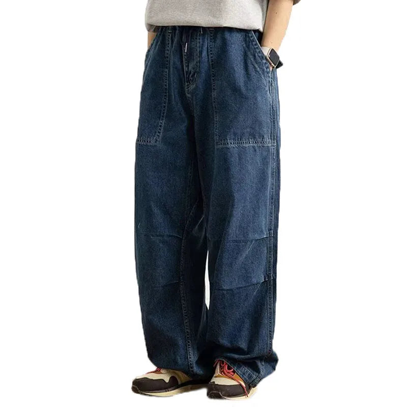 Spring And Autumn Japanese Style Oversized Straight Leg Jeans Loose