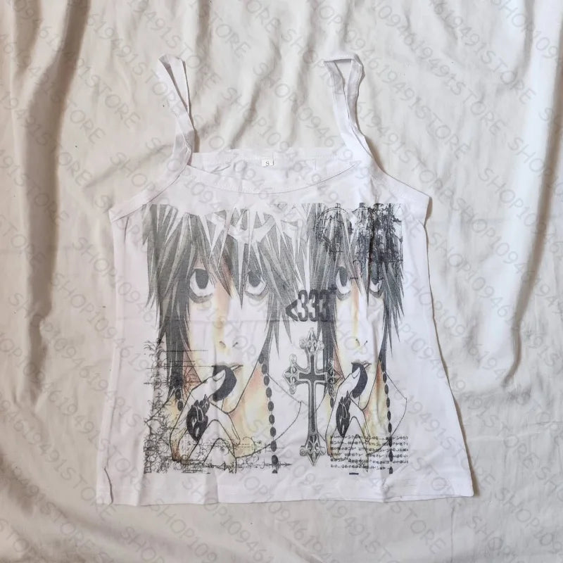 Vintage Y2k Style Clothes Letter Graphic Print Grunge Gothic Punk Slim