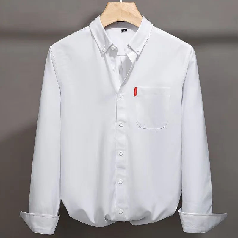 Men's 100% Cotton Shirt Long Sleeve Oxford Fabric Spring Autumn Causal
