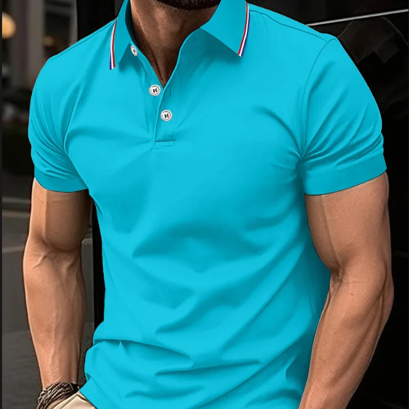 2025 Men's Summer Short Sleeve Polo Casual Breathable Comfortable Polo