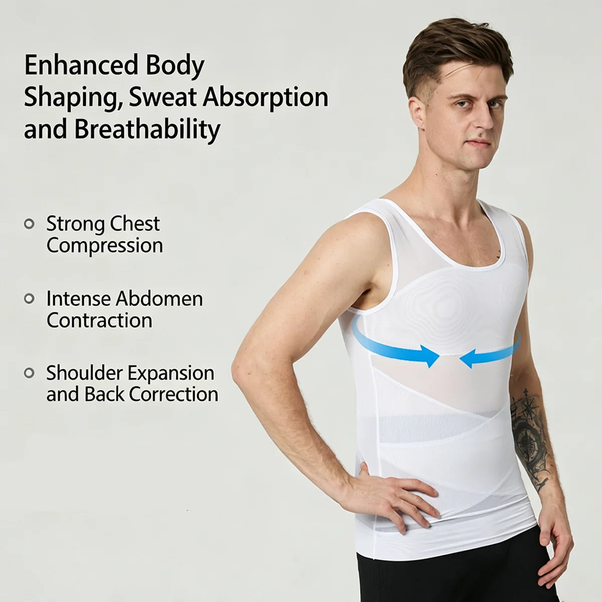Men Compression Shirts for Men Shapewear Chest Abdomen Control Body