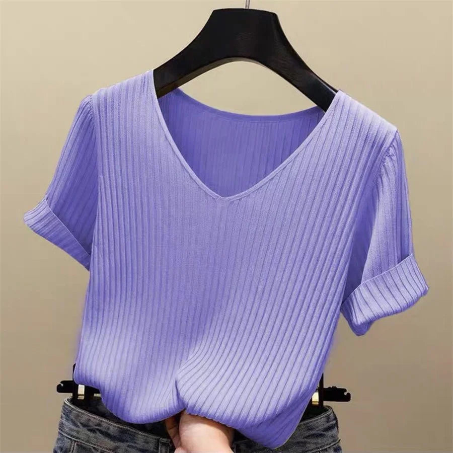 2024 Summer Blouse Women Blusas Mujer De Moda Verano Short Sleeve