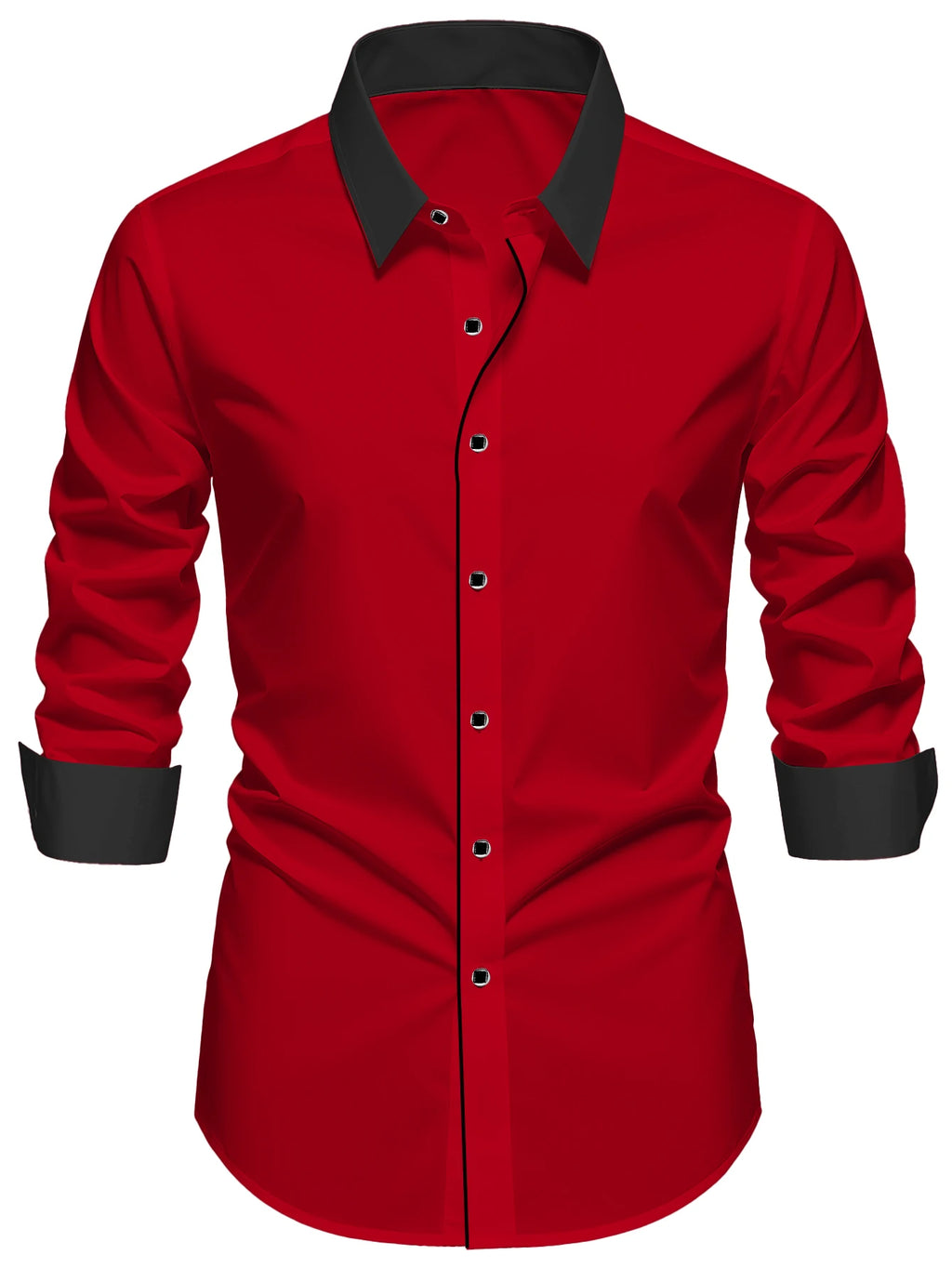 FGKKS Men Tuxedo Shirt Brand New Western Luxury Long Sleeve Smart