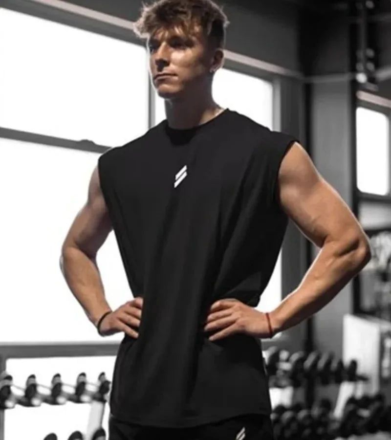 Summer Fitness Sports Tank Top Men's Breathable Loose Fit Training