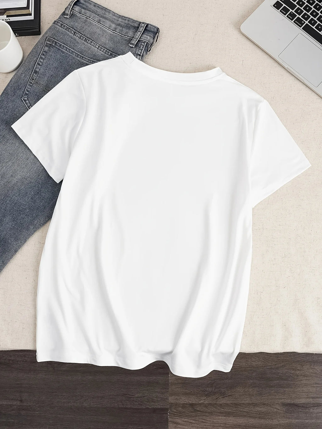 Butterfly Print Summer Women's Casual Crew Neck Short Sleeve T-Shirt