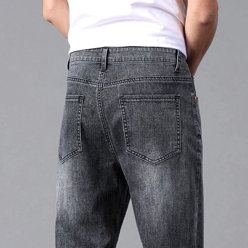 High Cotton Stretch Jeans for Men Loose Straight Leg 2025 Summer Slim