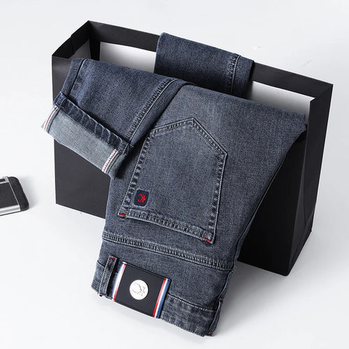 2026 New Men's Slim Fit Straight Leg Jeans European Style Versatile