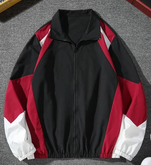 Men's color-blocked jacket, lightweight, casual, travel, windproof and